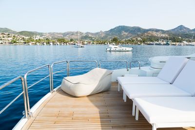 Scenic view of lake against clear sky