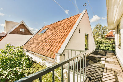 Low angle view of roof against sky