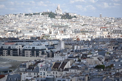 High angle view of townscape against sky