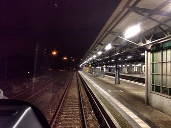 Train on railroad station platform