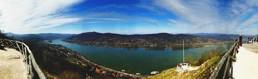 Panoramic view of mountains against sky