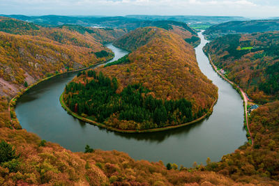 Panoramic view from the cloef to the saar loop, germany.