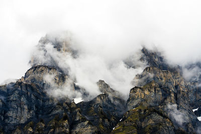 Panoramic view of majestic mountains against sky