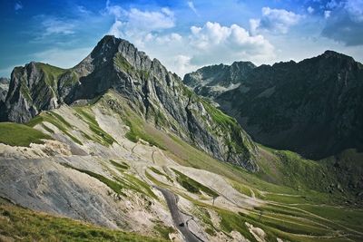 Scenic view of mountains against sky