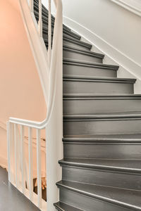 Interior of staircase on contemporary house designed in minimal style