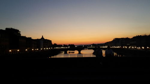 Bridge over river at night