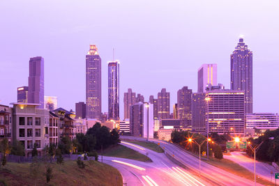 Panoramic view of city buildings against sky