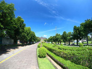 Panoramic view of park against blue sky