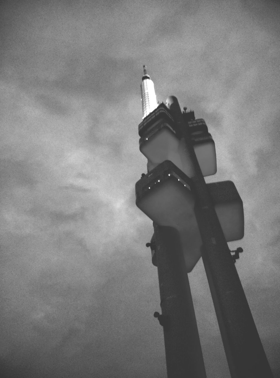 low angle view, sky, architecture, cloud, high section, cloud - sky, outdoors, no people