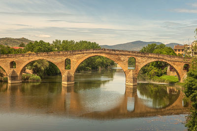 Bridge over river against sky