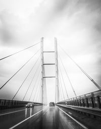 View of suspension bridge against sky