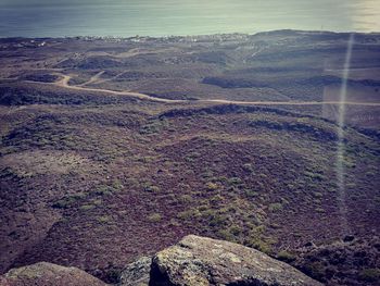 High angle view of land