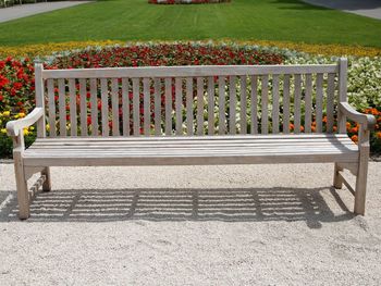 Empty bench in park