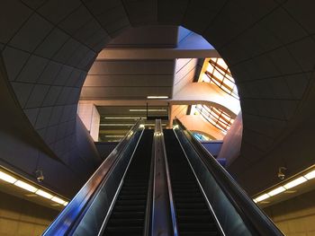 Low angle view of escalator at subway station