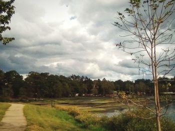 Scenic view of land against sky