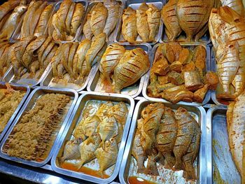 High angle view of food for sale