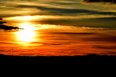 Scenic view of dramatic sky during sunset