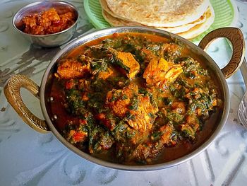 Close-up of served food