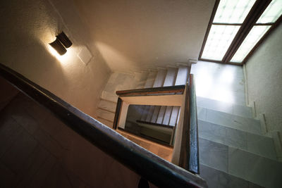 Low angle view of staircase at home