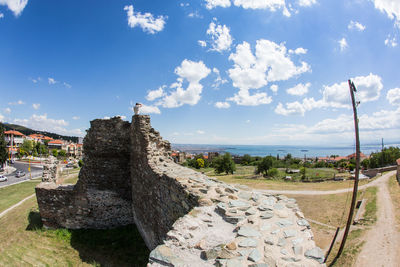 Scenic view of rock against sky