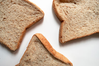 High angle view of breakfast on table