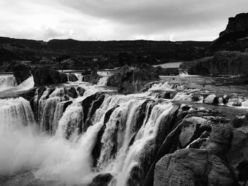 High angle view of waterfall