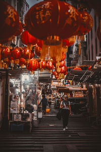 Group of people at market