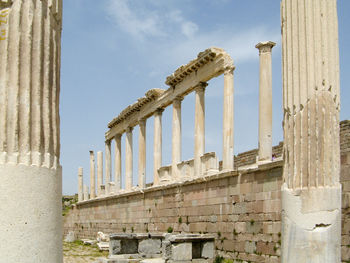 Columns in greek ruins of pergamon