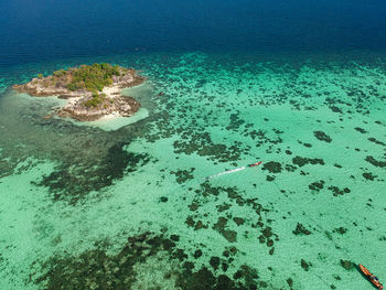 High angle view of sea shore