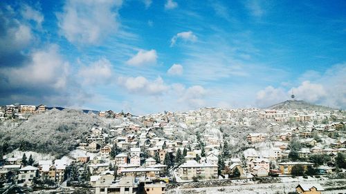 Panoramic view of cityscape against sky