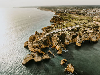 High angle view of sea