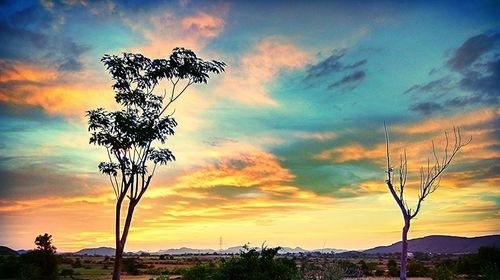 Scenic view of landscape against cloudy sky