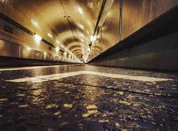 Surface level of illuminated tunnel