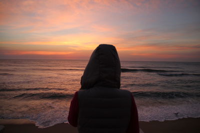 Scenic view of sea at sunset