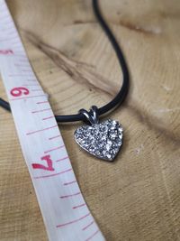 High angle view of heart shape on table