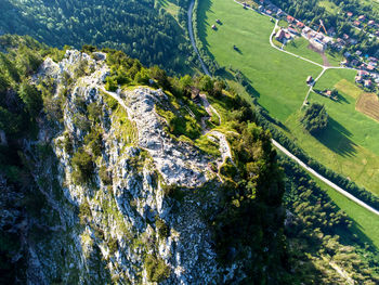 High angle view of land