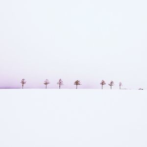 Scenic view of snow against clear sky