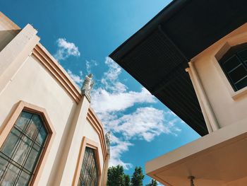 Low angle view of buildings against sky