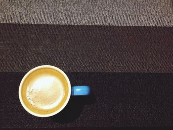 High angle view of coffee on table