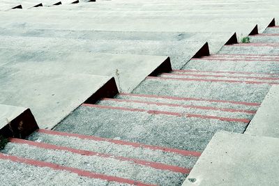 High angle view of staircase by building