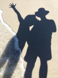 Shadow of man on wall