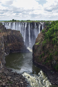 Scenic view of waterfall