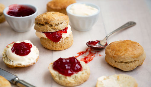 Close-up of cookies on table