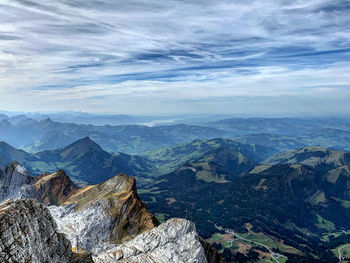 Scenic view of mountains against sky