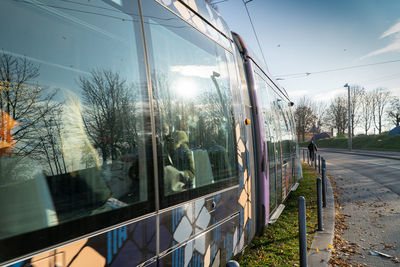 Panoramic view of train against sky