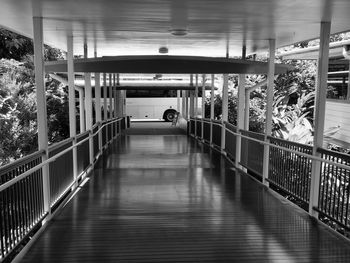 Footbridge leading towards bus