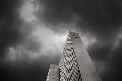 Low angle view of modern building against sky