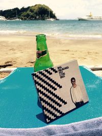 Scenic view of sea against blue sky