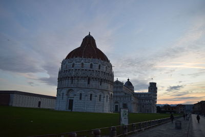 View of historic building against sky during sunset