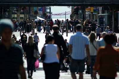 People on street in city